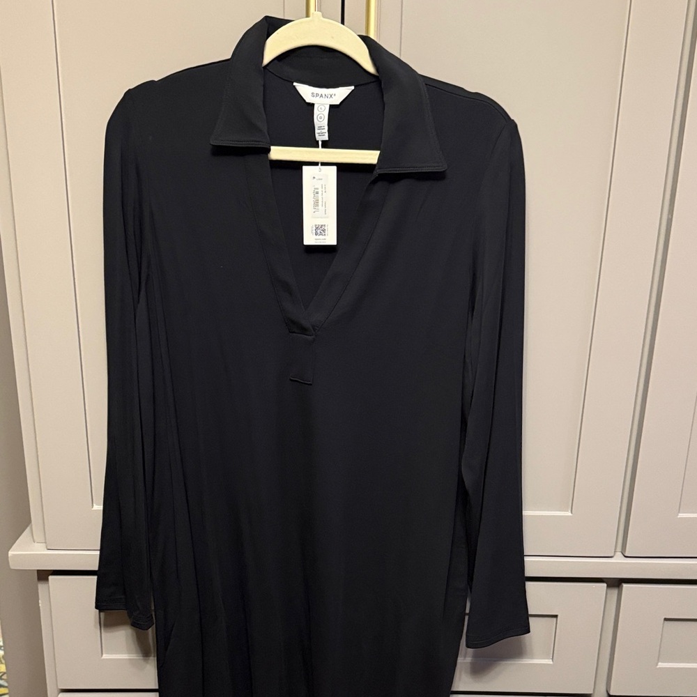 SPANX Elegant Black Long Sleeve Dress